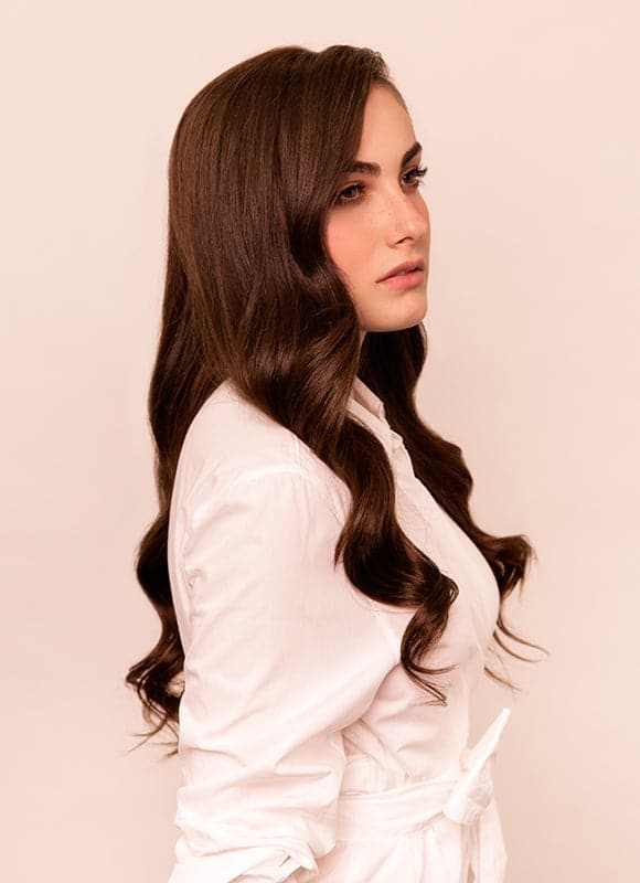 20 Inch Long Seamless Clip-in Hair Extensions, Color 2 Dark Brown