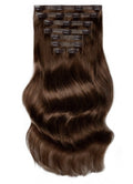 20-inch Long Seamless Clip-in Hair Extensions, Color 1C Mocha Brown