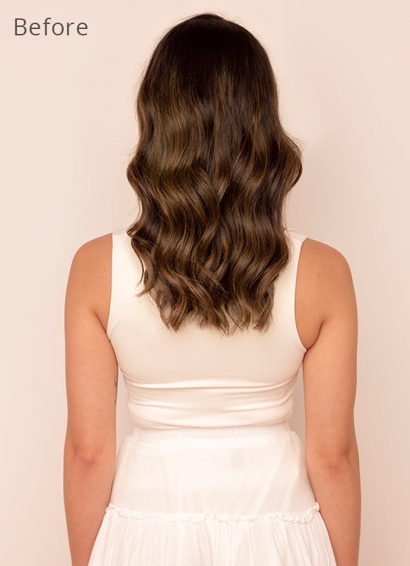 Extensions à clip sans couture de 20 pouces, balayage mocha et marron moyen